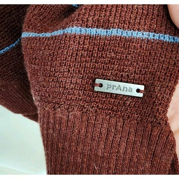 prAna Womens Wool Blend Milani Tunic Large Maroon Stripe Long Sleeve Hood NWT - Picture 5 of 6